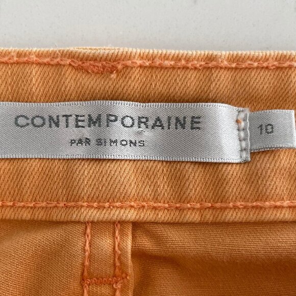 Contemporaine par Simons Straight Leg Casual Denim Jeans Tangerine Orange Sz 10 - Picture 8 of 11